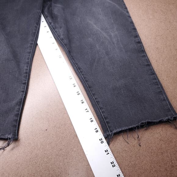 Won Hundred Lindy Jeans Women 28 Black Wrap Front Baggy Cropped Streetwear OOAK - Picture 8 of 13